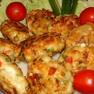 Котлеты из куриного мяса с овощами и сыром