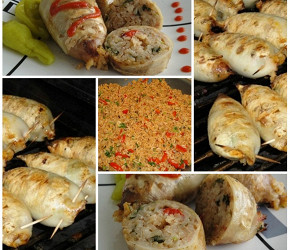 Фотография рецепта Кальмары с рисом на гриле