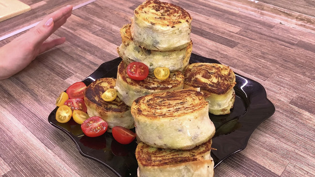 Фото шага рецепта Постный рулет с картошкой и грибами 138486 шаг 6