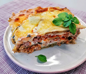 Фотография рецепта Мясная лазанья из баклажана и помидоров