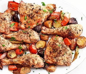 Фотография рецепта Запеченая курица с овощами