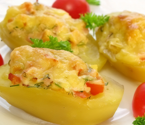 Фотография рецепта Фаршированный картофель c копченым мясом