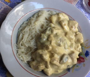 Фотография рецепта Курица с шампиньонами в сливочно-сырном соусе