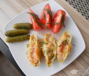 Фотография рецепта Ракушки конкильони фаршированные фаршем