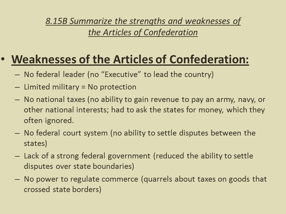 Why the articles of confederation failed essay