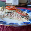 Фотография рецепта Пирог с тунцом, луком и помидорами автор Kallis Mar