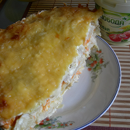 Куриное филе под шубой с картофелем