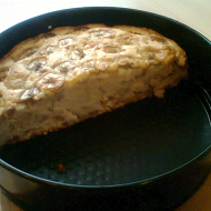 Пышная шарлотка с грушами и бананом