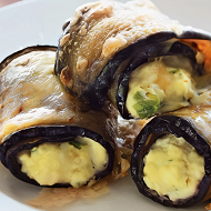 Рулеты из баклажанов с сыром и грецкими орехами