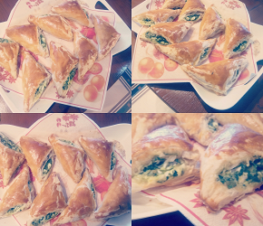 Фотография рецепта Пирожки с фетой и шпинатом (Spanakotiropita)