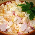 Фотография рецепта Крабовый салат с апельсинами и кукурузой автор Ольга Ткаченко