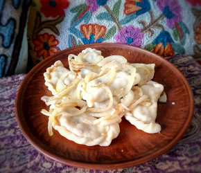 Фотография рецепта Вареники с капустой и луком