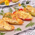 Фотография рецепта Болгарские перцы фаршированные куриным фаршем с овощами и зеленью автор Виктория Останина