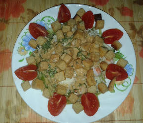 Фотография рецепта Салат с креветками и овощами