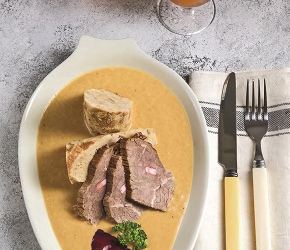 Фотография рецепта Печеное мясо в сливочном соусе