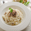 Фотография рецепта Ризотто с куриной печенью и белыми грибами автор Оля Давыдова