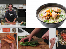 Как приготовить вкусный кокосовый суп с лососем и рисом