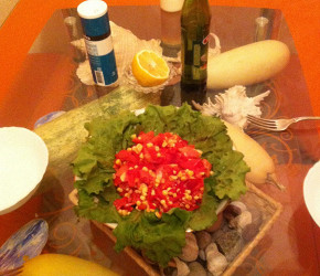 Фотография рецепта Сыроедческий cалат с кукурузой
