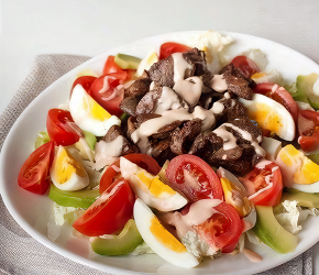 Фотография рецепта Перигорский салат с куриной печенью и овощами