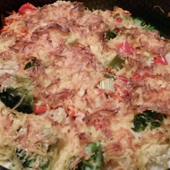 Низкокалорийная овощная запеканка с цветной капустой и брокколи