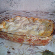 Лазанья болоньезе с соусом бешамель