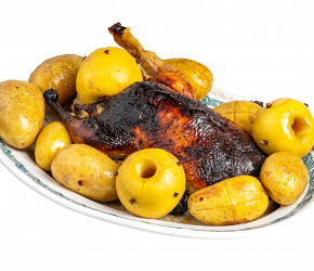 Фотография рецепта Утка с яблоками и картофелем