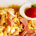 Фотография рецепта Макароны с сосисками, яйцами и сыром автор Narisha