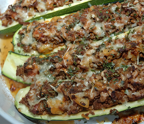 Фотография рецепта Фаршированные мясом кабачки