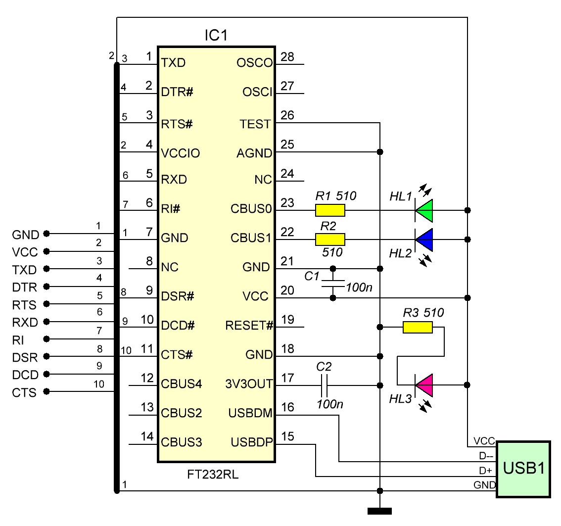 схема переходник usb com