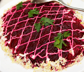 Фотография рецепта Сельдь под шубой с орехами