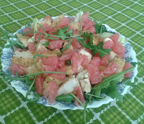 Фотография рецепта Салат из куриного филе и грейпфрута
