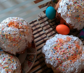 Фотография рецепта Пасхальный кулич с изюмом.