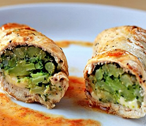 Фотография рецепта Куриные рулеты с сыром и броколли