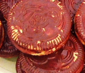 Фотография рецепта Печенье с маршмеллоу в шоколаде (Wagon wheels)