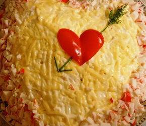 Фотография рецепта Салат с картофелем, крабовыми палочками и яблоками