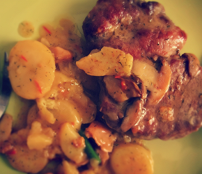 Фотография рецепта Мясо в сливочном соусе с овощами