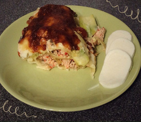 Фотография рецепта Каннеллони с начинкой из курицы и перца, с кабачком и помидорами