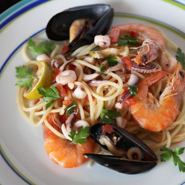 Рецепт Спагетти с морепродуктами