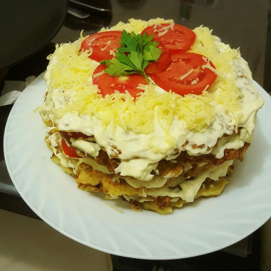 Рецепт Кабачковый торт с помидорами