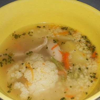 Рецепт Куриный суп с капустой и пшеном