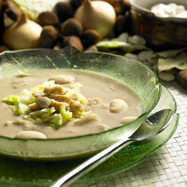 Рецепт Овощной суп с каштанами и грибами