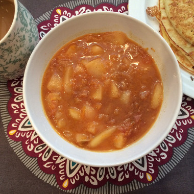 Рецепт Быстрый соус из персиков к блинам