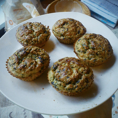 Рецепт Овсяные кексы с сыром и шпинатом