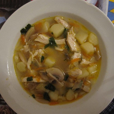 Рецепт Куриный суп с грибами