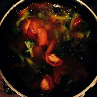 Рецепт Овощной суп с курицей, брокколи и помидорами