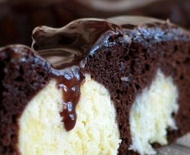 Рецепт Шоколадный пирог с творожными шариками