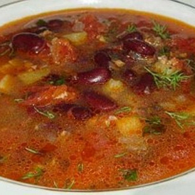 Рецепт Фасолевый суп из куриной грудки