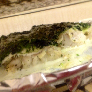 Рецепт Филе белой рыбы, запеченное со шпинатом