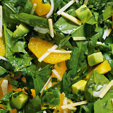 Рецепт Шпинатный салат с апельсином и репкой