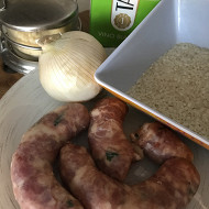 Ризотто с колбасками и брокколи